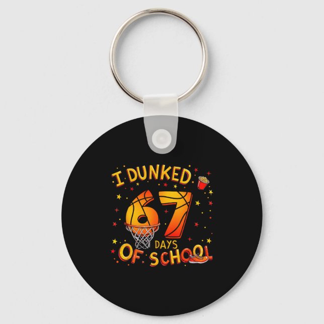 I Dunked 67 Days Of School Basketball Boys Kids  Schlüsselanhänger (Vorderseite)