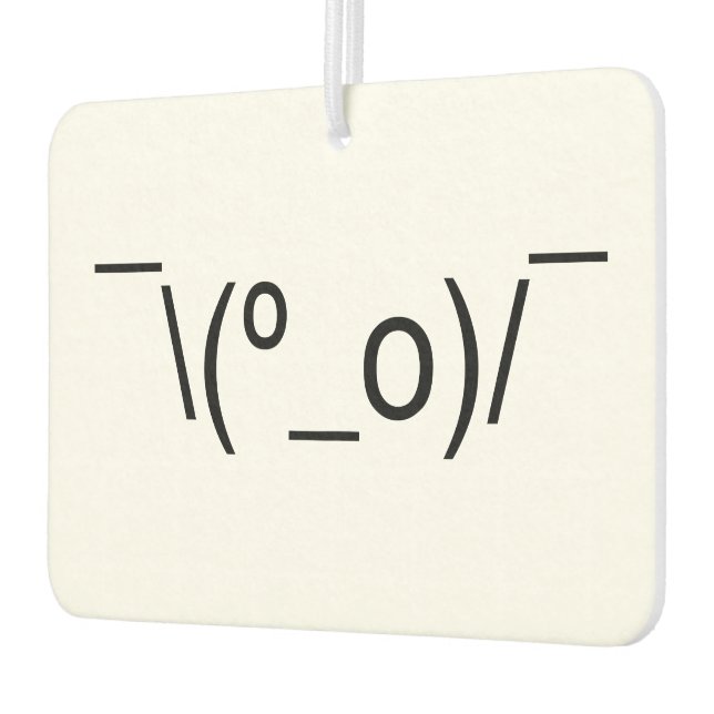 I Dunno LOL Ø\(º_o)/ Ø Emoticon Japanisch Kaomoji Autolufterfrischer (Links)