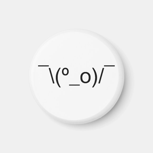 I Dunno LOL Ø\(º_o)/ Ø Emoticon Japanisch Kaomoji Magnet (Vorne)