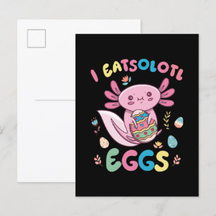 I Eatsolotl Eggs Rabbit Axolotl Bunny Oaster Einladungspostkarte