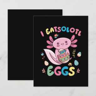 I Eatsolotl Eggs Rabbit Axolotl Bunny Oaster Mitteilungskarte