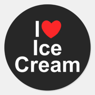 I Eiscreme der Liebe-(Herz) Runder Aufkleber