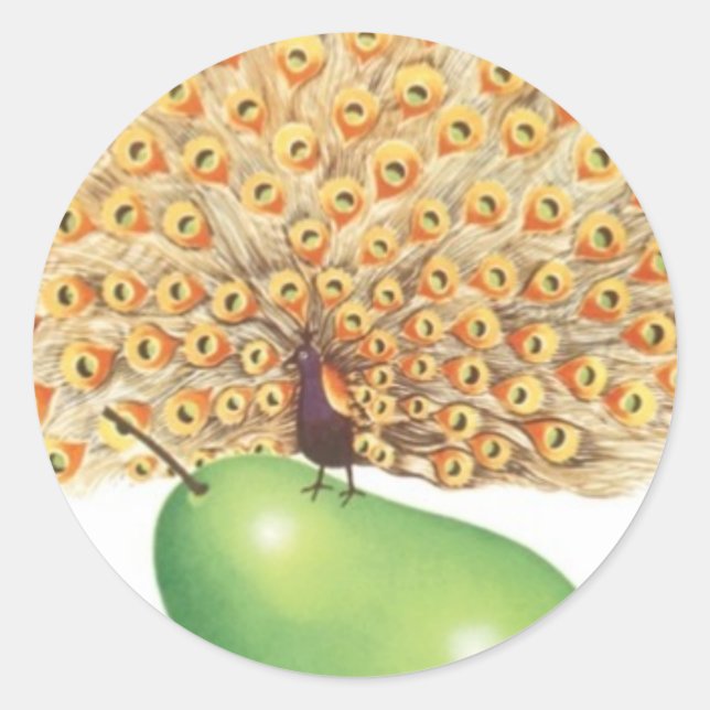 I Extravagant Birnen Runder Aufkleber (Vorderseite)