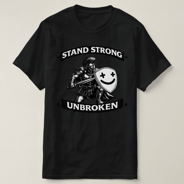 I face life's difficulties with a warrior's smile. T-Shirt (Design vorne)
