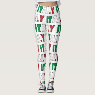 I färbt Liebe-Italien-Flagge Typografie-Muster Leggings