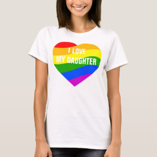 I färbt Liebe mein Tochter-Regenbogen Herz T-Shirt