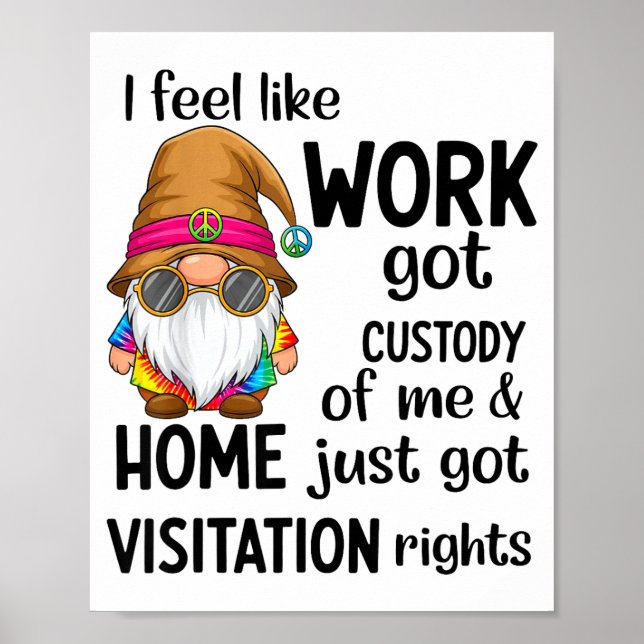 I Feel Like Work Got Custody Of Me Home Just Got V Poster (Vorne)