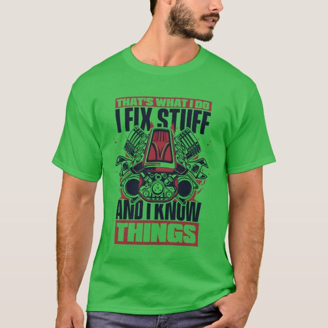 I Fi Stuff And I Knowhings Carechnician Auto retro T-Shirt (Vorderseite)