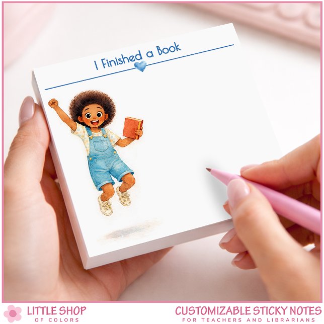 I Finished a Book Personalized Book Lover Post-it Klebezettel (Von Creator hochgeladen)