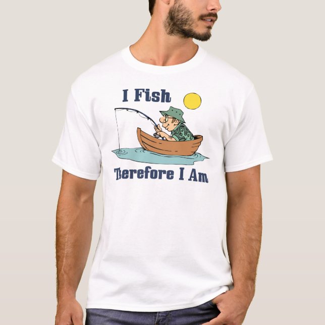 I Fish, Therefore I Am Dark T-Shirt (Vorderseite)