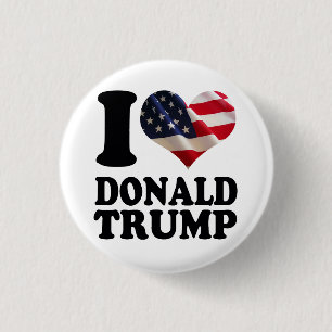 I Flagge-Herz Donald Trump Button