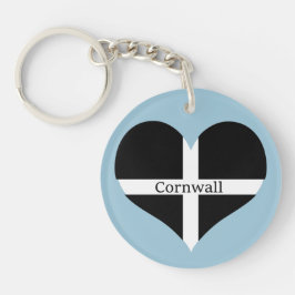I Flaggen-Herz-Entwurf Liebe-Cornwall-St. Piran Schlüsselanhänger