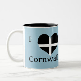 I Flaggen-Herz-Entwurf St. Piran Zweifarbige Tasse