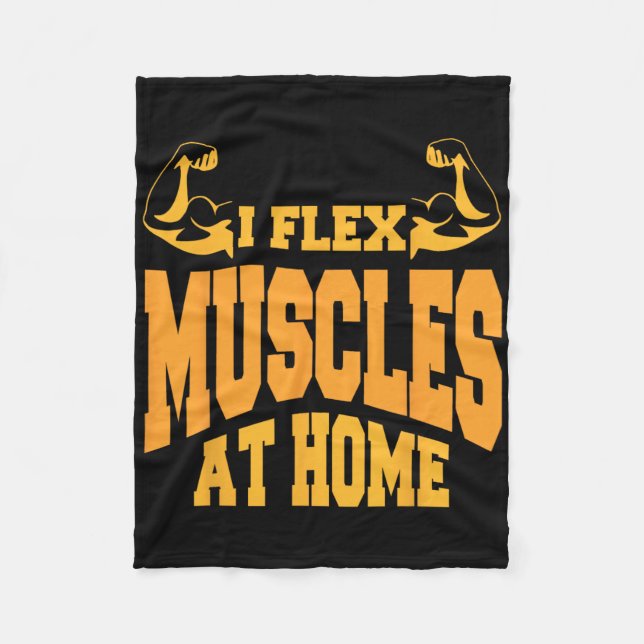 I Flex Muskeln bei Zuhause Bodybuilding Spaß Fleecedecke (Vorderseite)