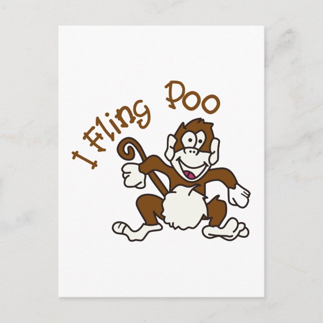 I Fling Poo Postkarte (Vorderseite)