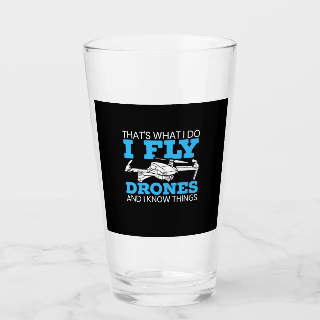 I Fly Drones Glas (Vorderseite)