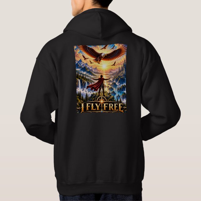 I Fly Free Fantasy Eagle Pullover Kapuzenpullover (Rückseite)