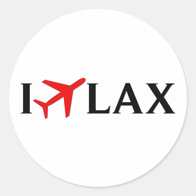 I Fly LAX - Los Angeles International Airport Runder Aufkleber (Vorderseite)
