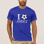 I football (Liebe) France - anpassbar T-Shirt<br><div class="desc">I football (Liebe) - Frankreich - anpassbar - Sie können den Text,  den Schriftart (Stil),  die Größe,  die Farbe und die Position ändern - für dunkle Hemden (auch für helle Hemden erhältlich).</div>