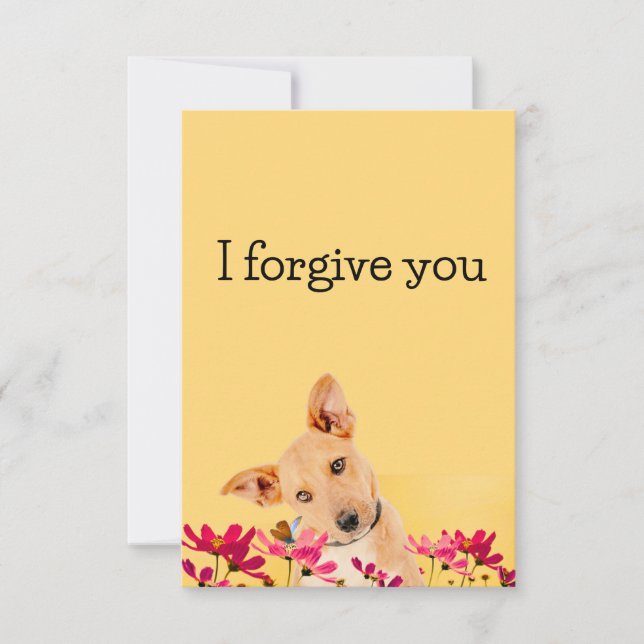 i forgive you flower dog einladung (Vorderseite)