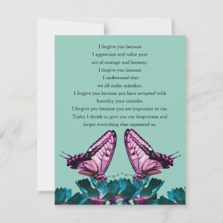 i forgive you rainbow butterfly einladung