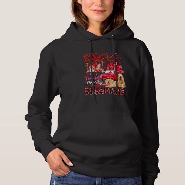 I Found Valentine Two Cute Chow Chows Couple Gnome Hoodie (Vorderseite)