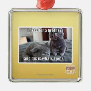 I fragt für einen Bruder Silbernes Ornament