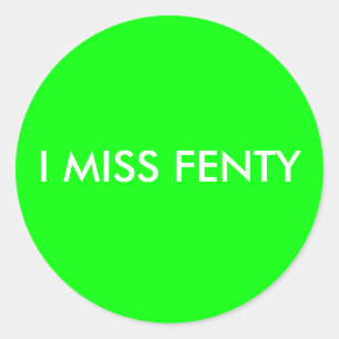I FRÄULEIN FENTY - weißer Hintergrund des Textes Runder Aufkleber