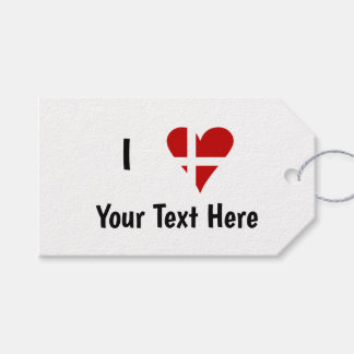 I (Funky Heart Shaped Danish Flag) Ihr Text Geschenkanhänger