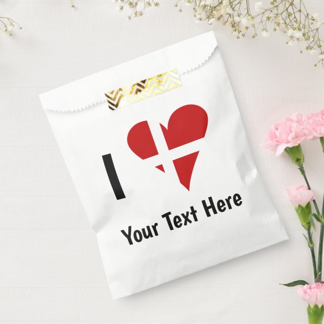 I (Funky Heart Shaped Danish Flag) Ihr Text Geschenktütchen (Versiegelt)