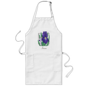 I für Iris-Blumen-Monogramm Lange Schürze