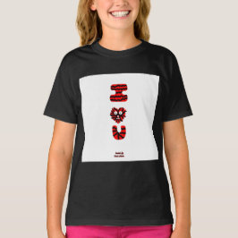 I Fuzzy U Girls Black Basic T Shirt