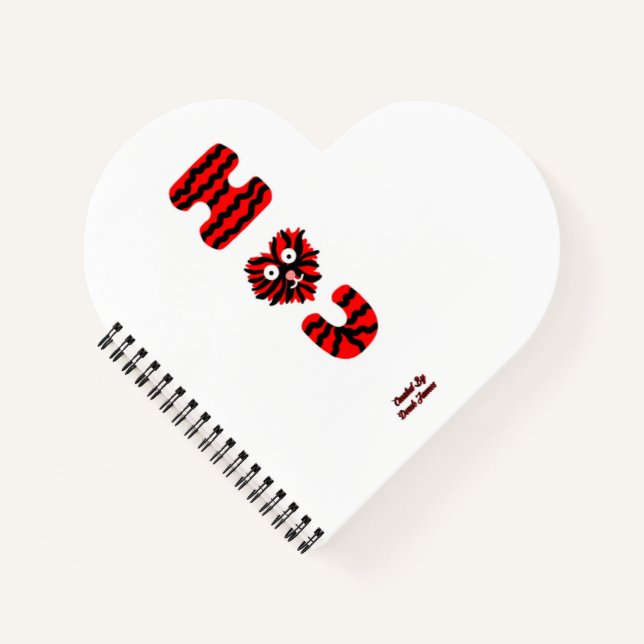 I Fuzzy U Heart Shaped Spiral Notebook Notizbuch (Vorderseite)