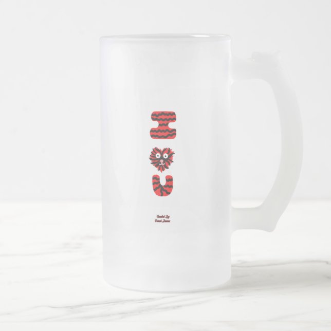 I Fuzzy U Large Mattiert Glass Tasse (Rechts)
