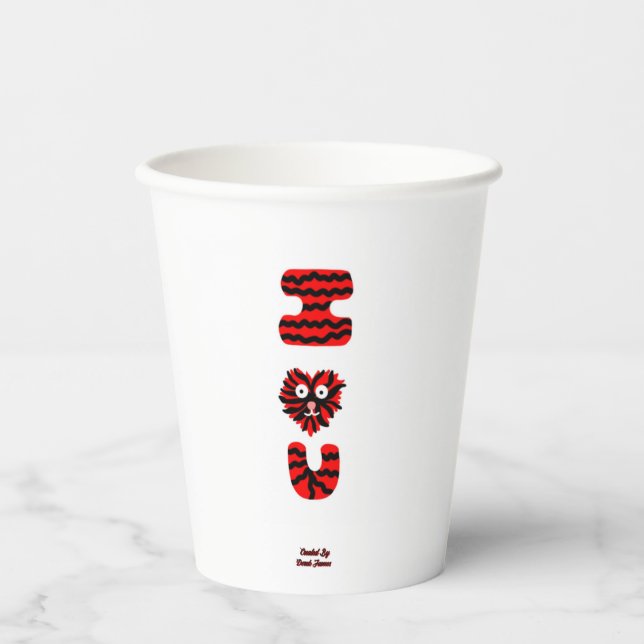 I Fuzzy U Paper Cups Pappbecher (Vorderseite)
