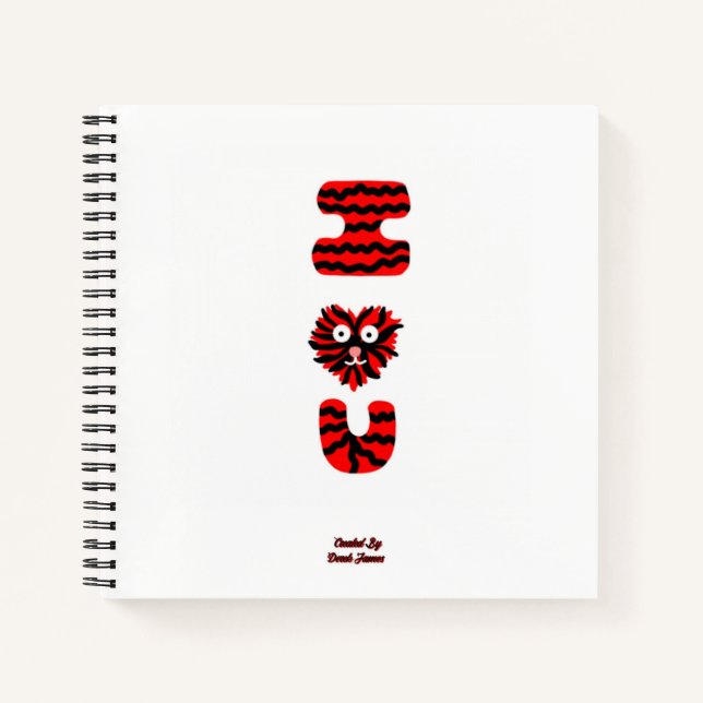 I Fuzzy U Spiral Notebook Notizbuch (Vorderseite)