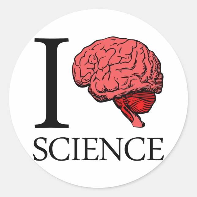 I Gehirnwissenschaft (I Know science) (I Liebe Sci Runder Aufkleber (Vorderseite)
