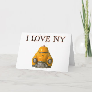 I gelbes Checkered Taxi-Fahrerhaus Liebe-New York Karte