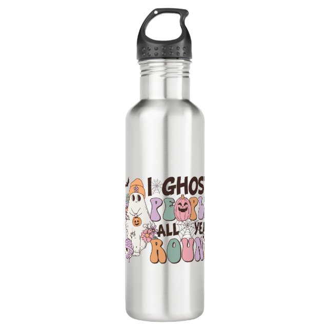 I Ghost People Halloween Edelstahlflasche (Vorderseite)