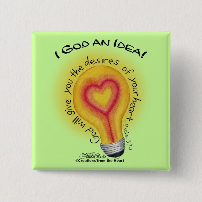 I God an Idea Lightbulb Button (Vorderseite)
