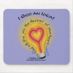 I God an Idea Lightbulb Mousepad