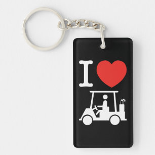 I Golf-Wagen des Herz-(Liebe) Schlüsselanhänger