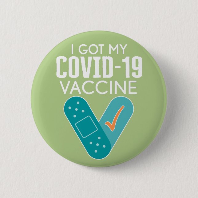I got My Covid-19 Vaccine - green blue Button (Vorderseite)
