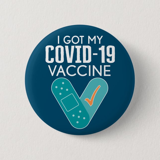 I got My Covid-19 Vaccine - green blue Button (Vorderseite)