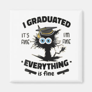 I Graduate Class Funny Black Cat Abschluss Magnet