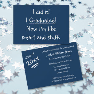 I Graduated Funny Graduation Party Invitation Card