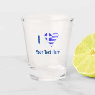 I (Griechisches Flaggenherz) Ihr Text Schnapsglas