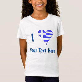 I (Griechisches Flaggenherz) Ihr Text-T - Shirt
