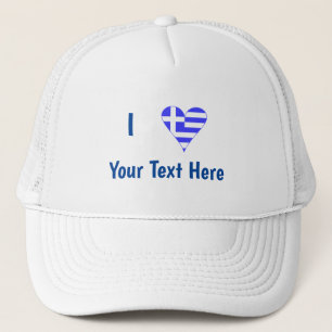 I (Griechisches Flaggenherz) Ihr Text Truckerkappe