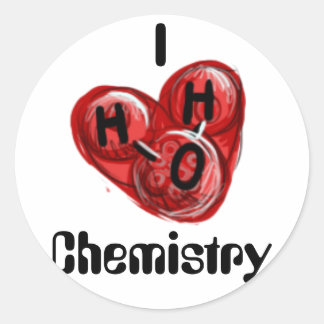 I H2O Chemie Runder Aufkleber